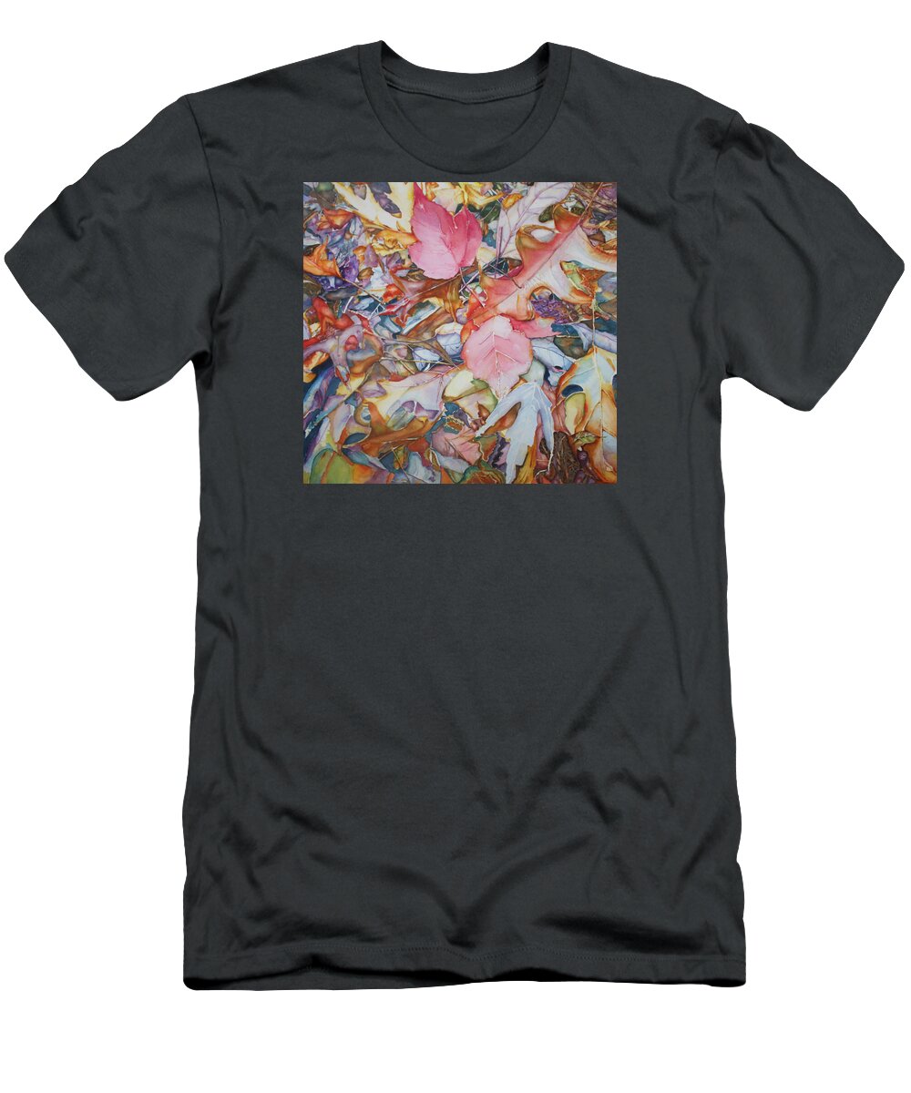 Leaves T-Shirt featuring the painting Forest Floor Tapestry by Christiane Kingsley