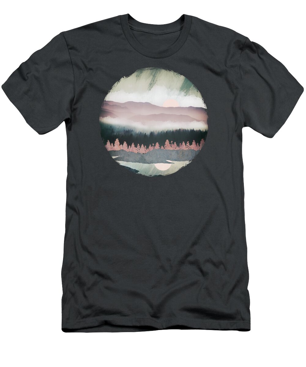 Forest T-Shirt featuring the digital art Forest Lake Evening by Spacefrog Designs