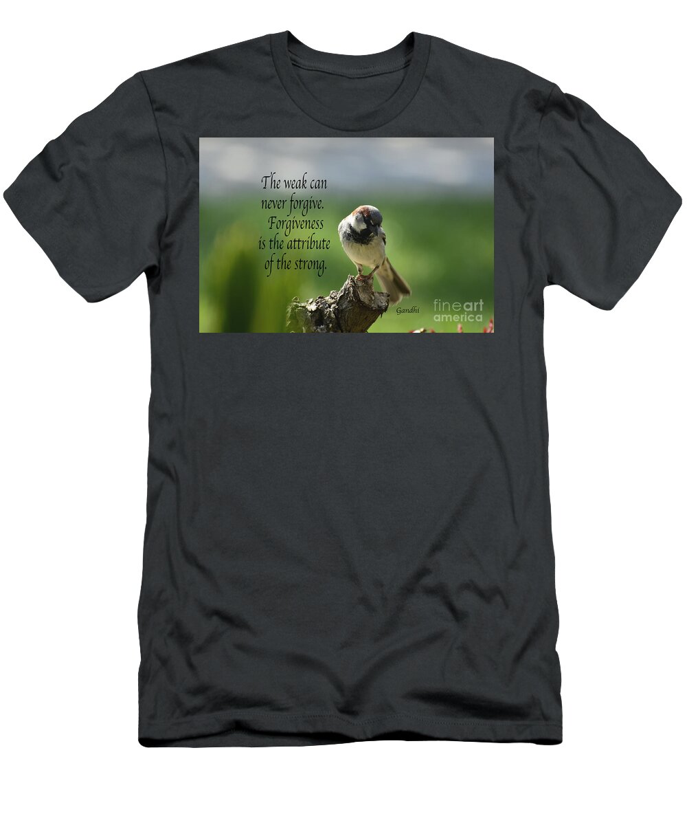 Ghandi T-Shirt featuring the photograph Forgiveness by Debby Pueschel