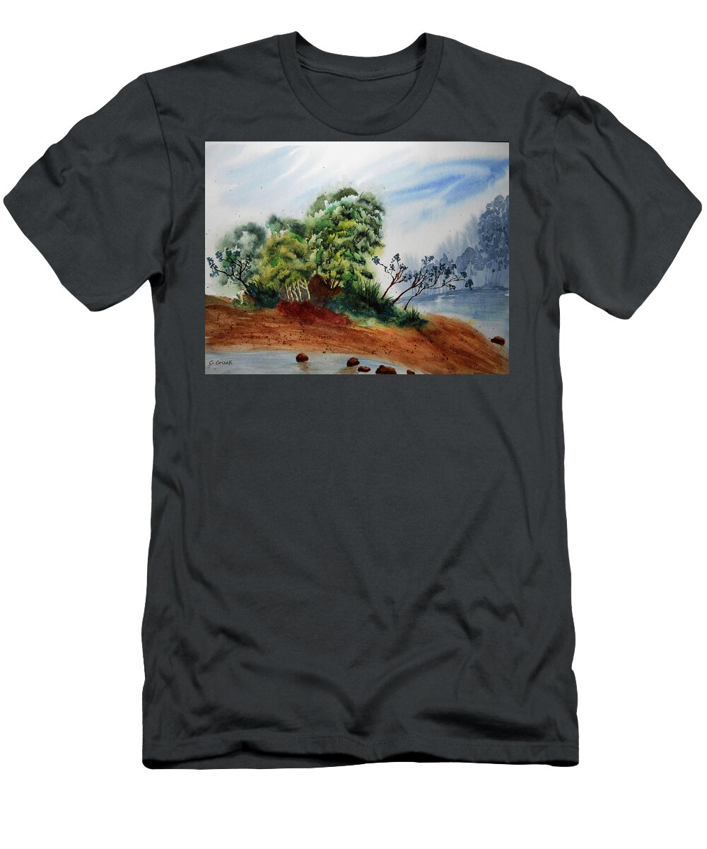 Island T-Shirt featuring the painting Forgotten Island by Carol Crisafi