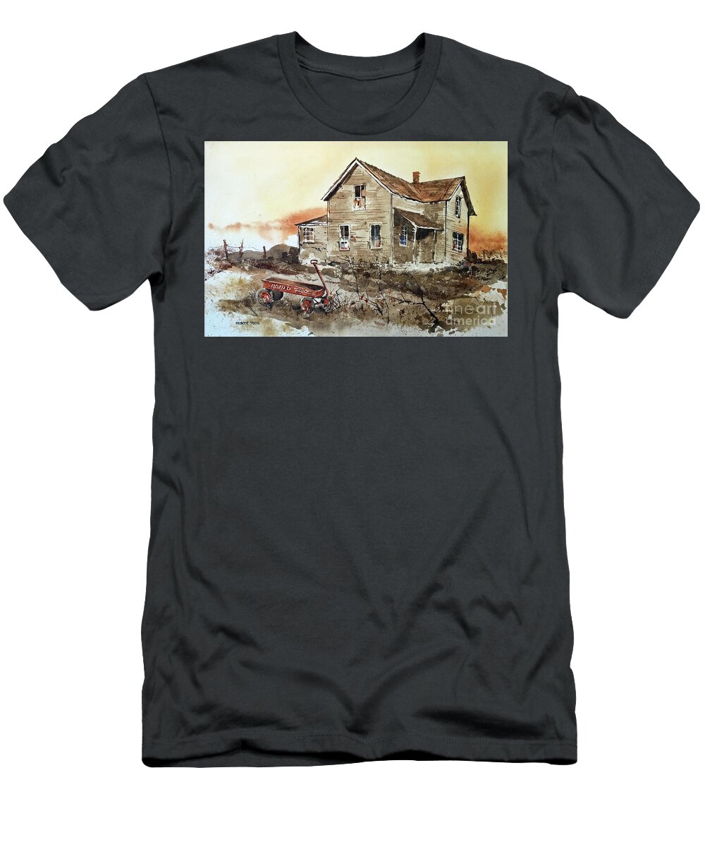 A Deserted T-Shirt featuring the painting Forgotten by Monte Toon