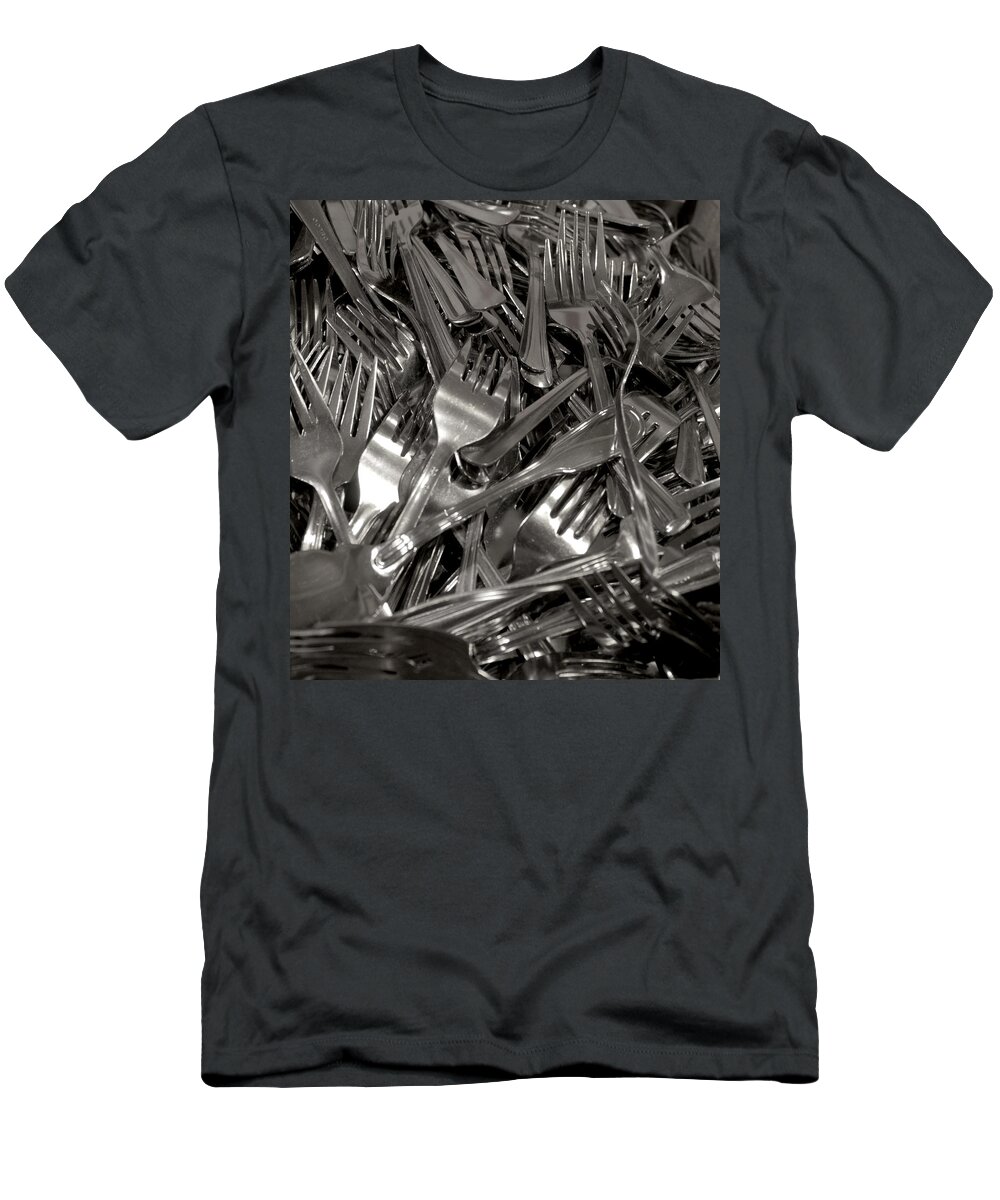 Forks T-Shirt featuring the photograph Forks by Henri Irizarri