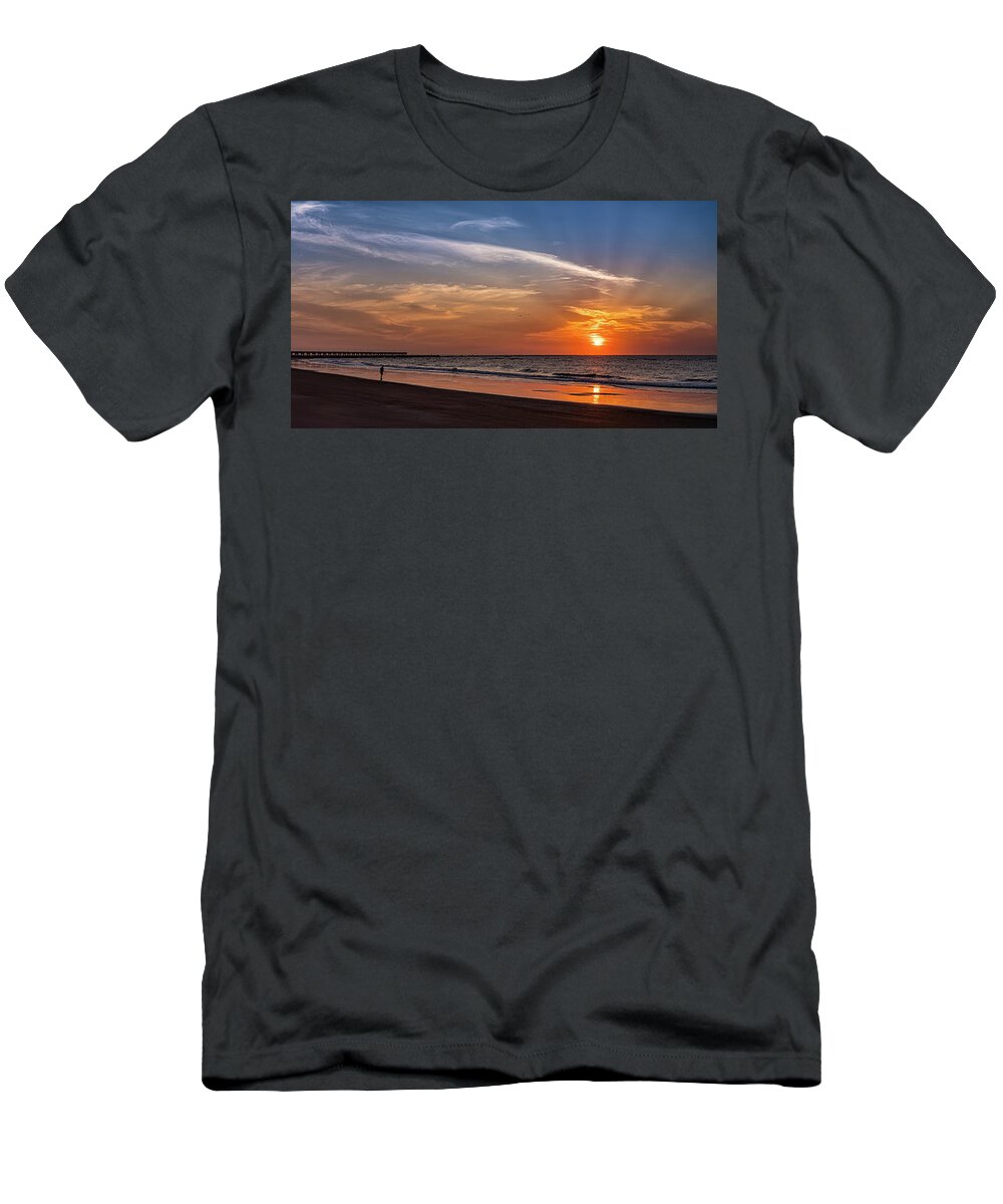 Florida T-Shirt featuring the photograph Fort Clinch Pier Sunrise by Kenneth Everett