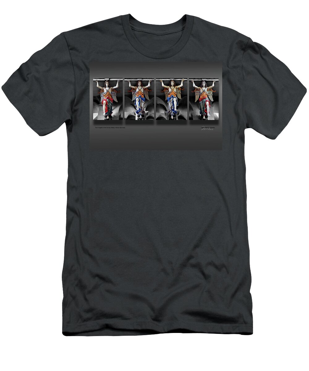 Color T-Shirt featuring the photograph Four Angels of the Corvey Abbey by Frederic A Reinecke