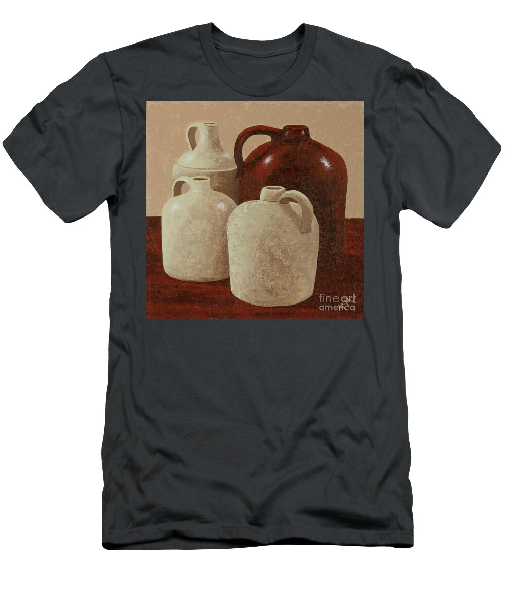 Jugs T-Shirt featuring the painting Four Jugs by Garry McMichael