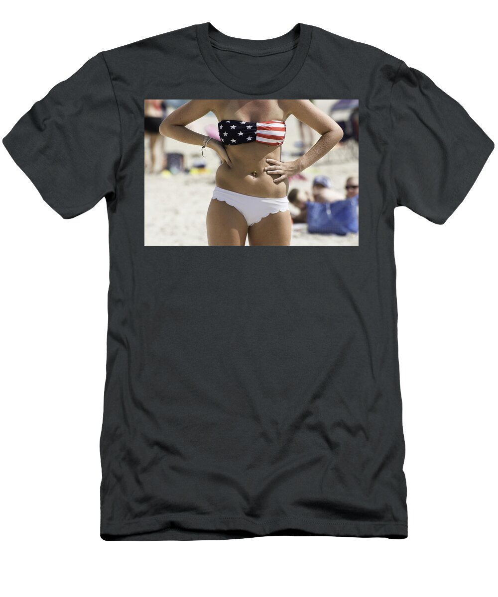 Original T-Shirt featuring the photograph Fourth of July Bikini by WAZgriffin Digital