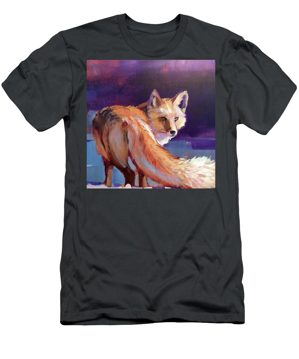 Acrylic T-Shirt featuring the painting Fox 1 by Susan Bradbury