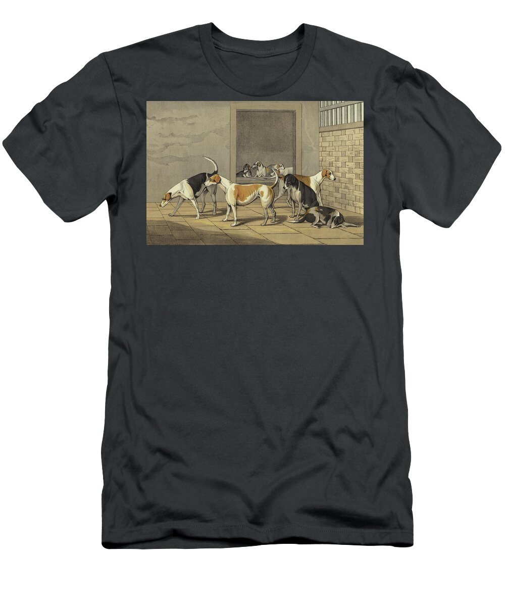 Fox Hounds T-Shirt featuring the painting Fox Hounds by Henry Thomas Alken
