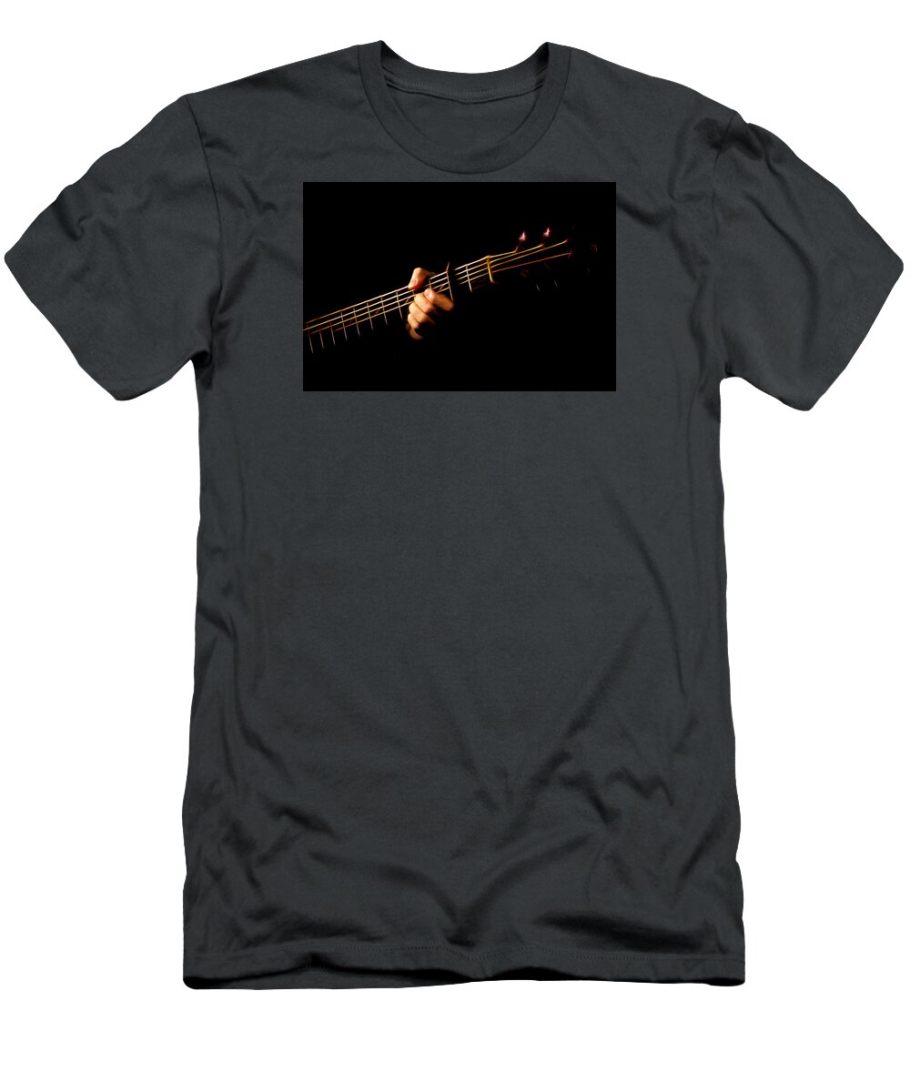 Guitar T-Shirt featuring the photograph Fractal Frets by Cameron Wood