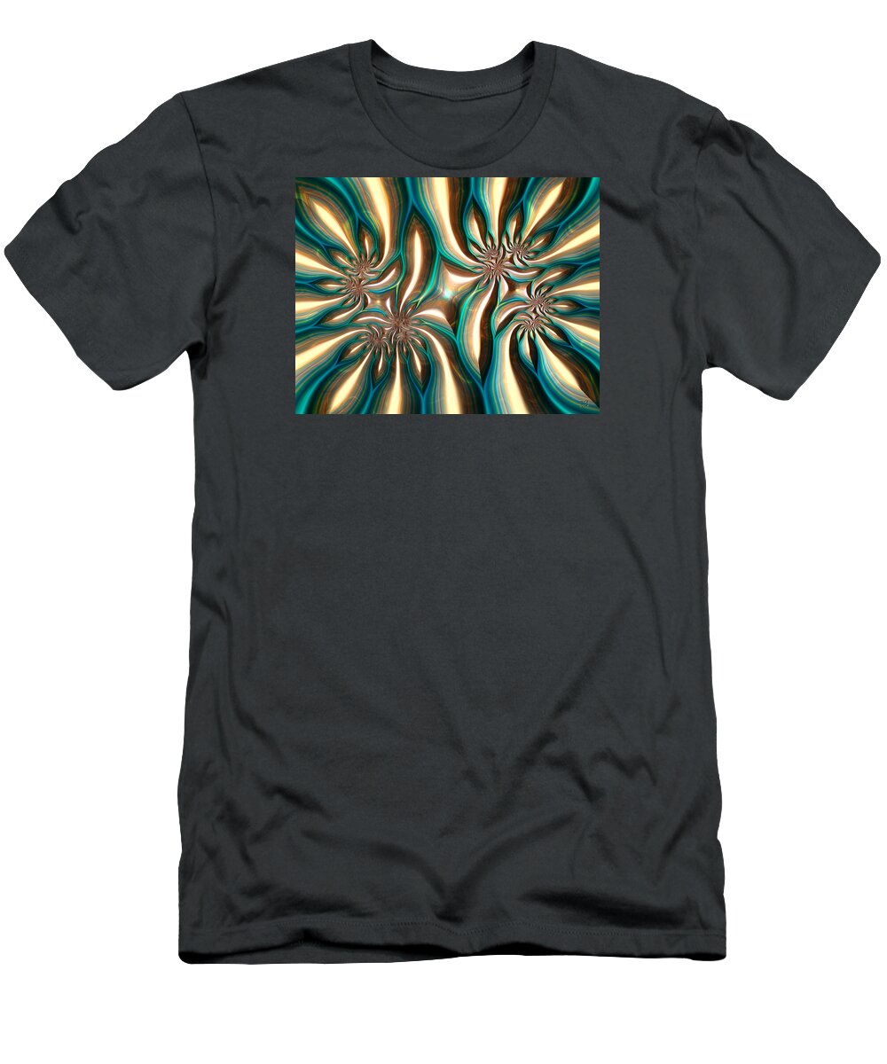 Abstract T-Shirt featuring the digital art Fractal Landscape VI by Manny Lorenzo
