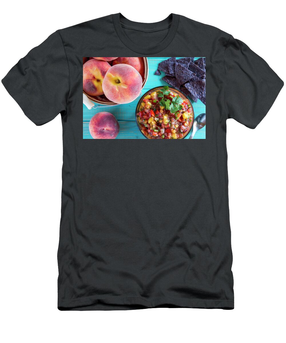 Colorado Peaches T-Shirt featuring the photograph Fresh Peach Salsa by Teri Virbickis