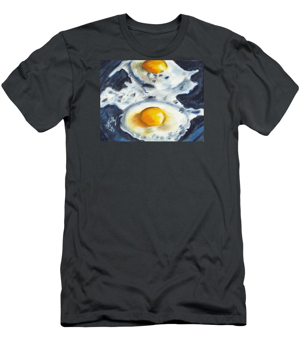 Pastel T-Shirt featuring the painting Fried Eggs by Michael Foltz
