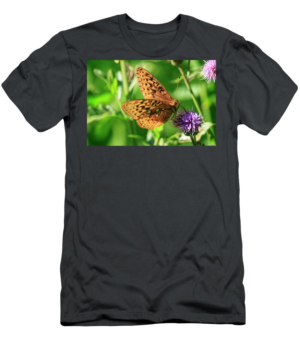 Gary Hall T-Shirt featuring the photograph Fritillary Butterfly by Gary Hall