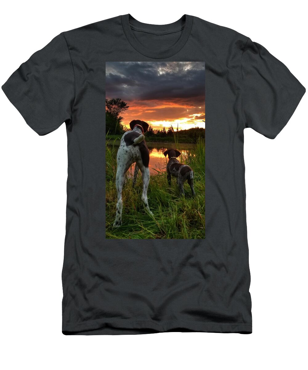 Gsp T-Shirt featuring the photograph Frog Hunters by Brook Burling