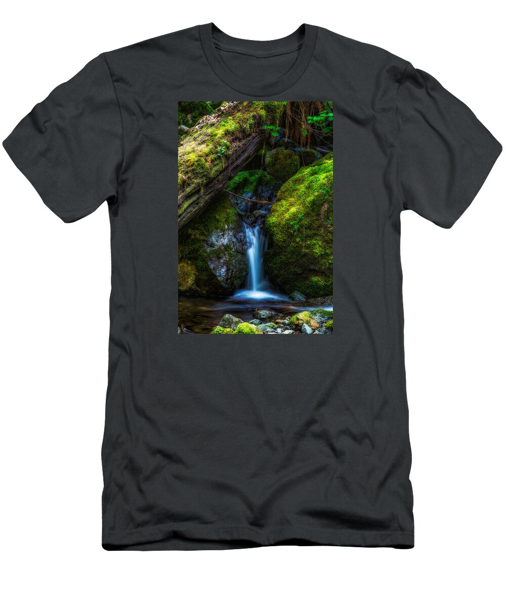 Water Falls T-Shirt featuring the photograph From Between by James Heckt