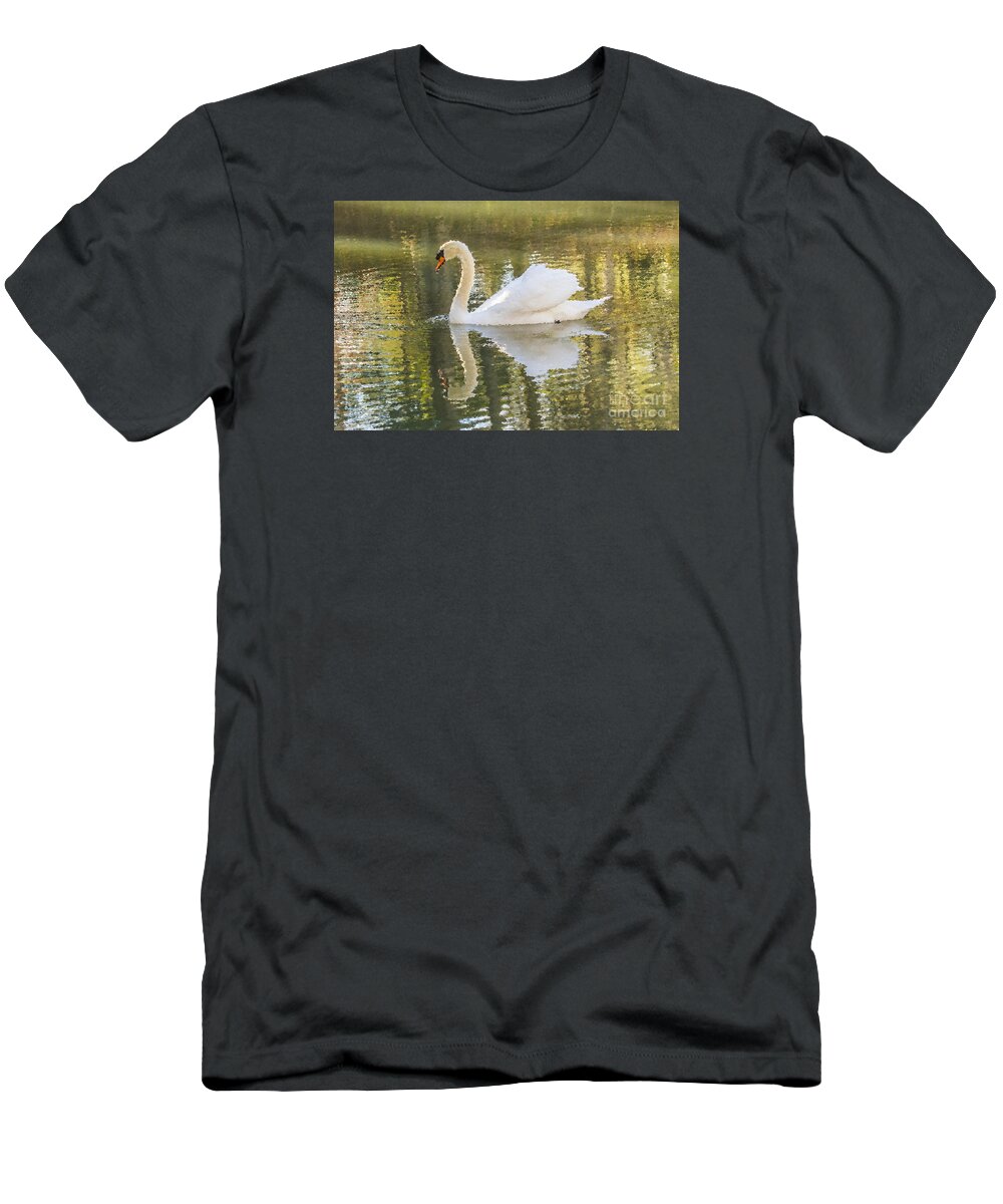Swan T-Shirt featuring the photograph Frosted Swan by Geraldine DeBoer