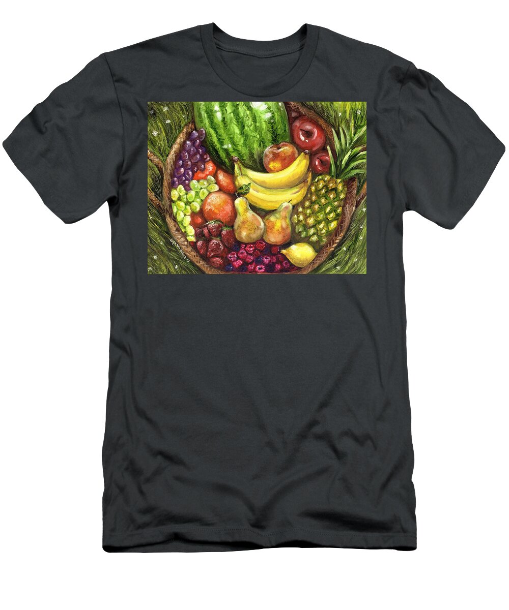 Fruit T-Shirt featuring the painting Fruit Basket by Shana Rowe Jackson