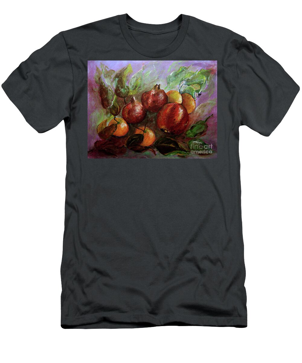 Fruits T-Shirt featuring the painting Fruit Dance by Jasna Dragun
