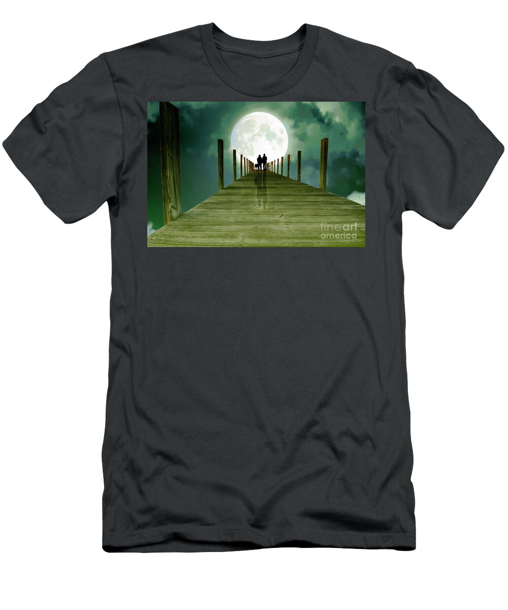 Moon T-Shirt featuring the photograph Full Moon Silhouette by Mim White
