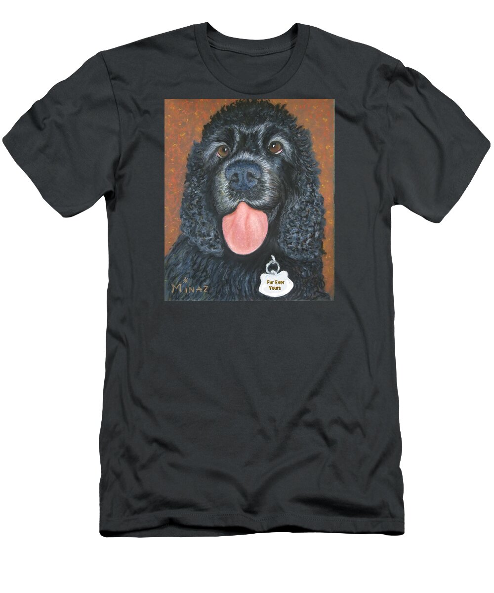 Spaniel T-Shirt featuring the painting Fur Ever Yours by Minaz Jantz