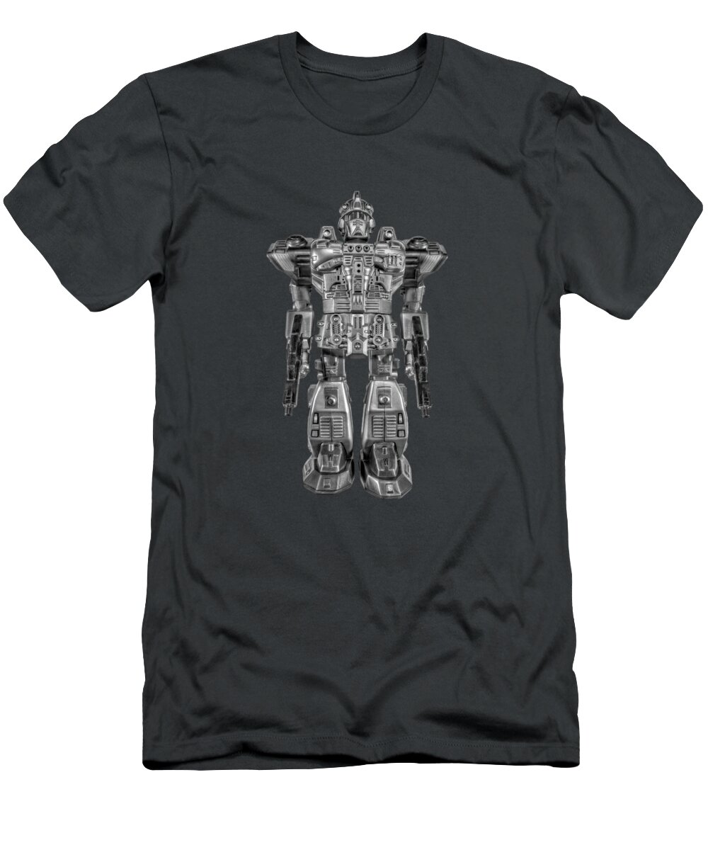Art T-Shirt featuring the photograph Future Cop Robot BW by YoPedro