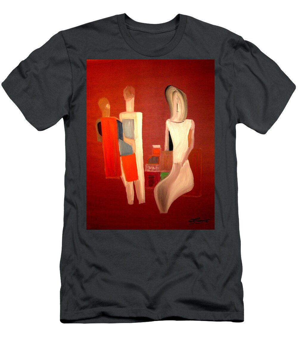 Paris T-Shirt featuring the painting Galeries Lafayette by Bill OConnor