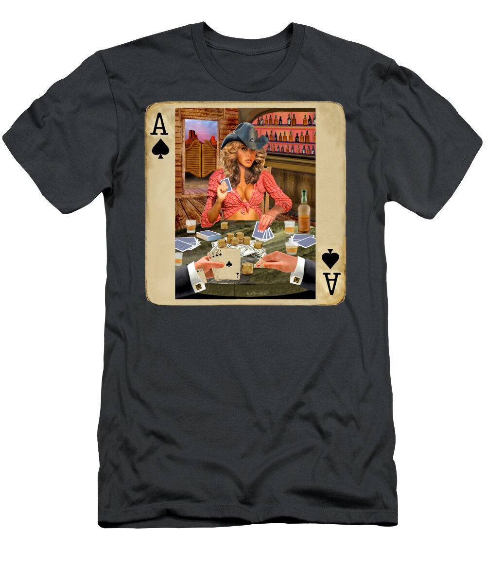 Female Gambler T-Shirt featuring the digital art Gamblin' Cowgirl by Glenn Holbrook