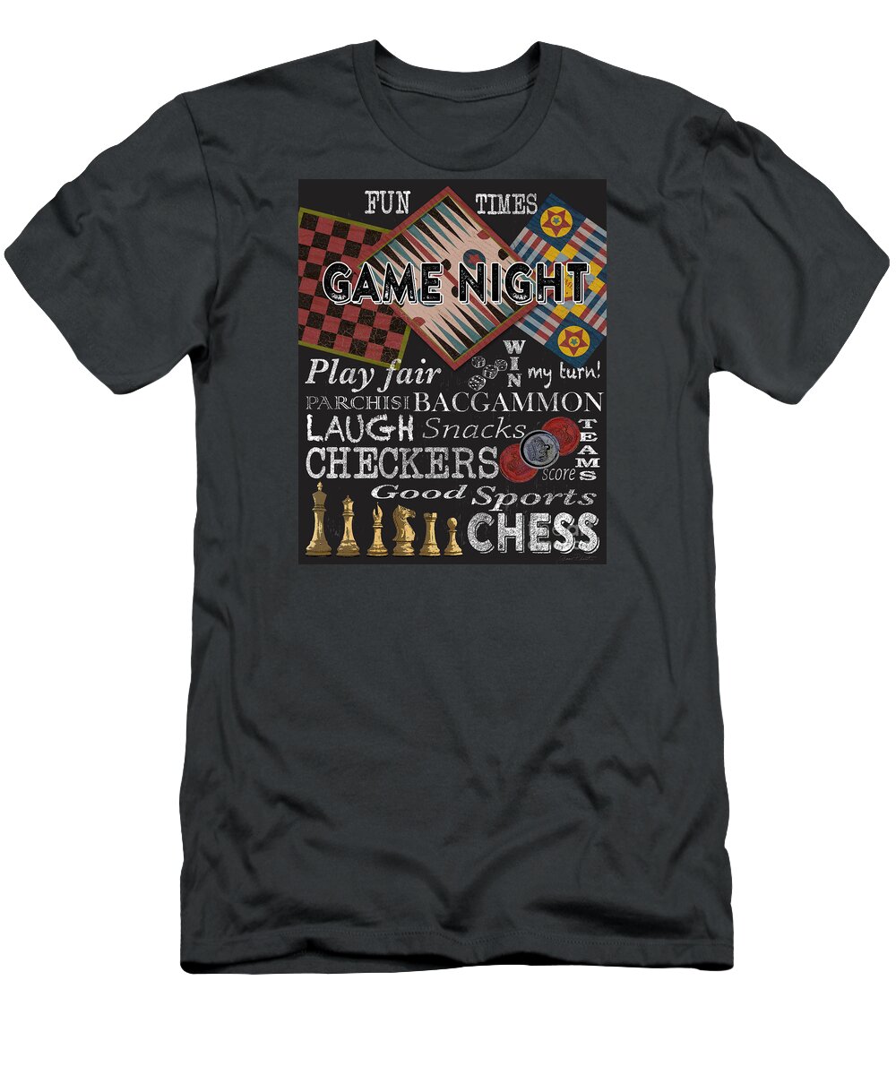Jean Plout T-Shirt featuring the painting Game Night-JP3500 by Jean Plout