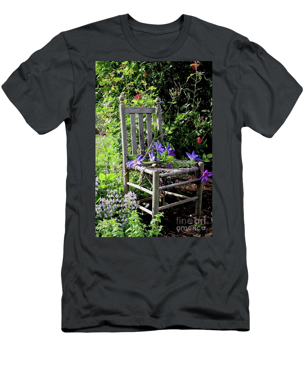 Garden T-Shirt featuring the photograph Garden Chair by Paula Guttilla