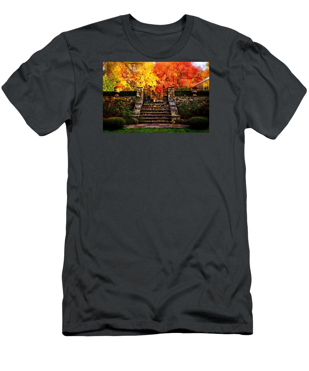 Autumns T-Shirt featuring the digital art Gates to Autumn by Lilia S