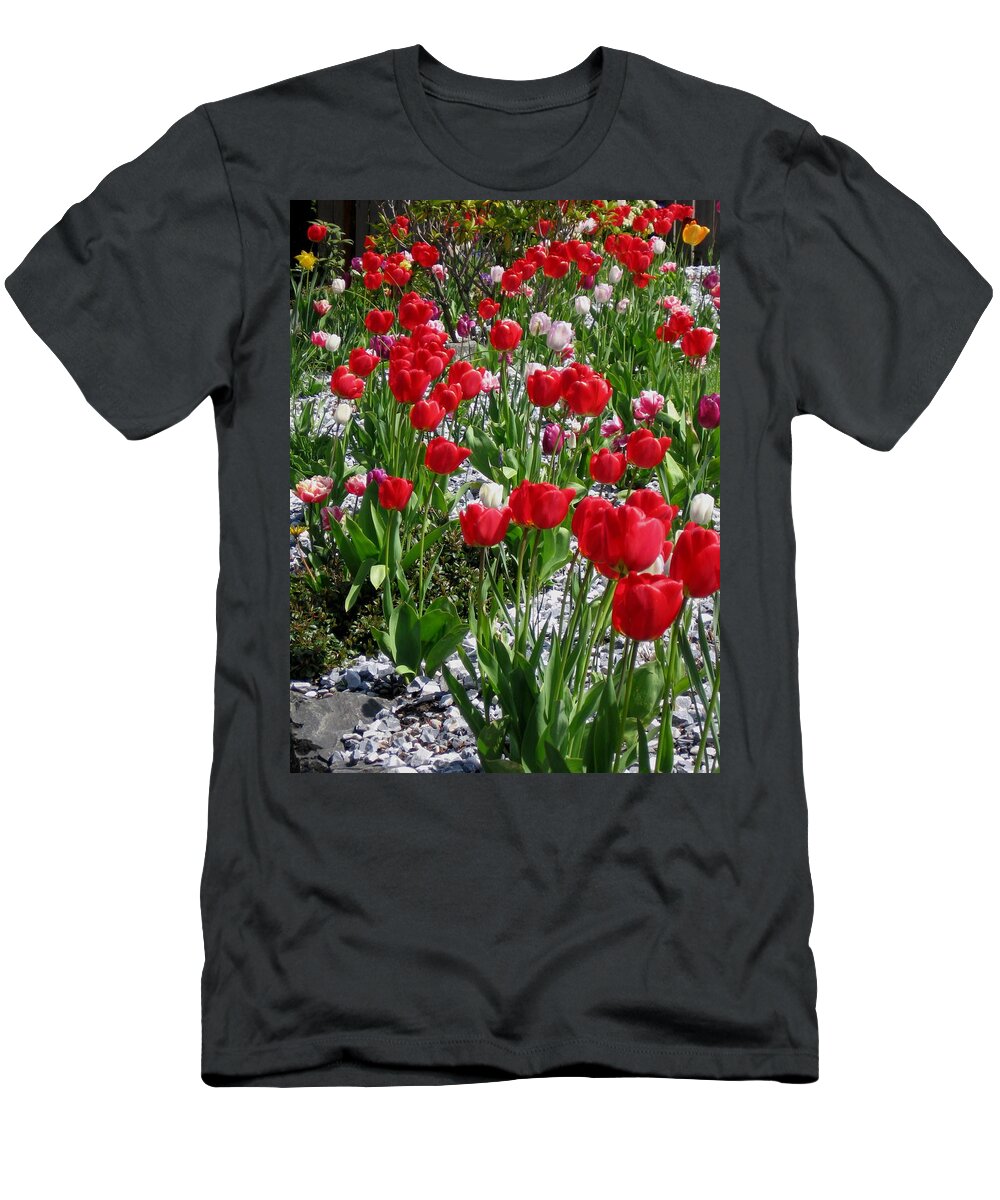 Tulip T-Shirt featuring the photograph Gathering of Joy by Rory Siegel