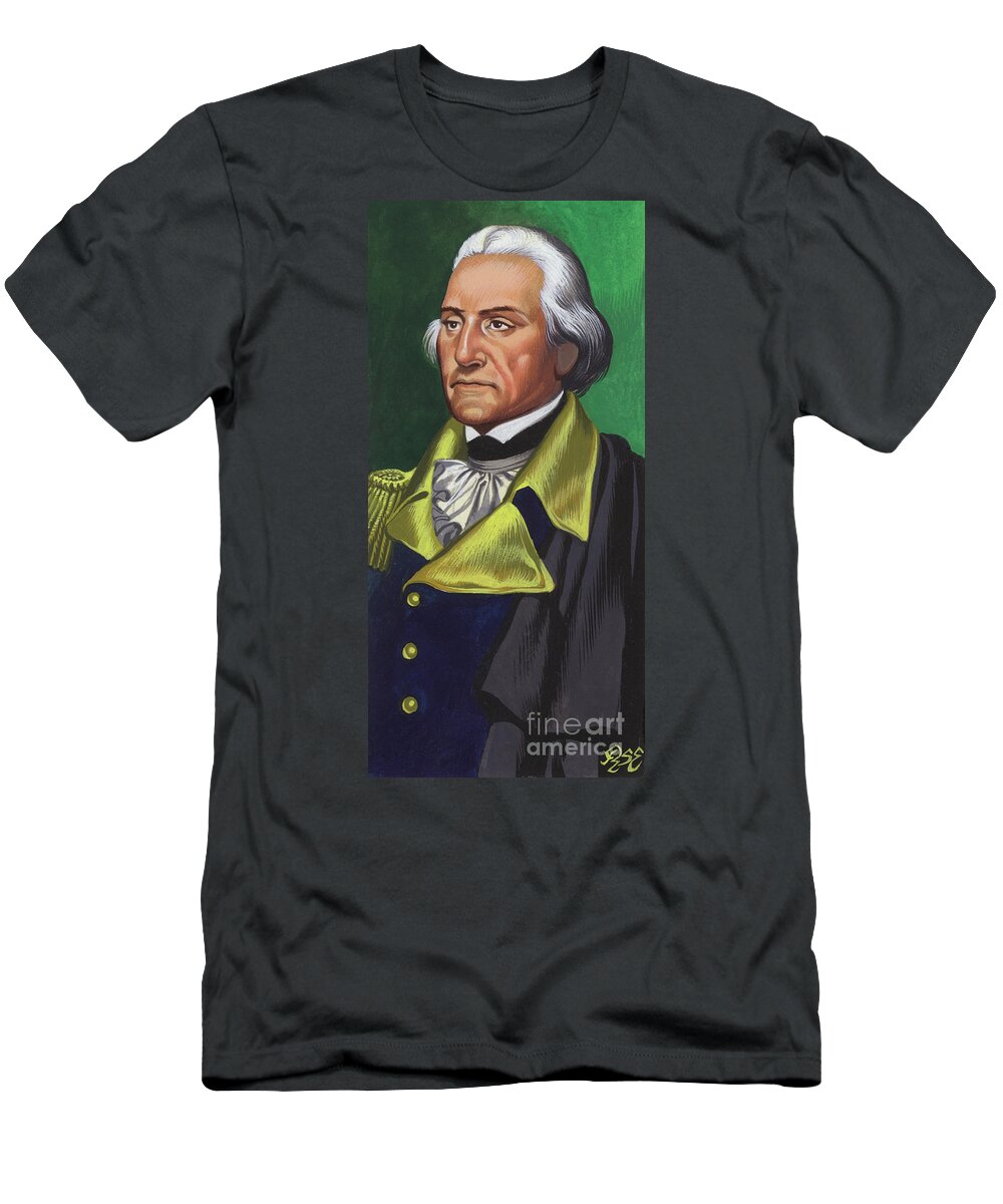 George Washington T-Shirt featuring the painting George Washington gouache on paper by Ron Embleton