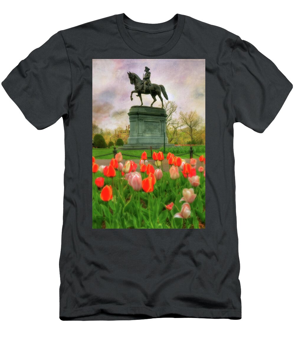 George Washington Statue T-Shirt featuring the photograph George Washington in the Boston Public Garden by Joann Vitali