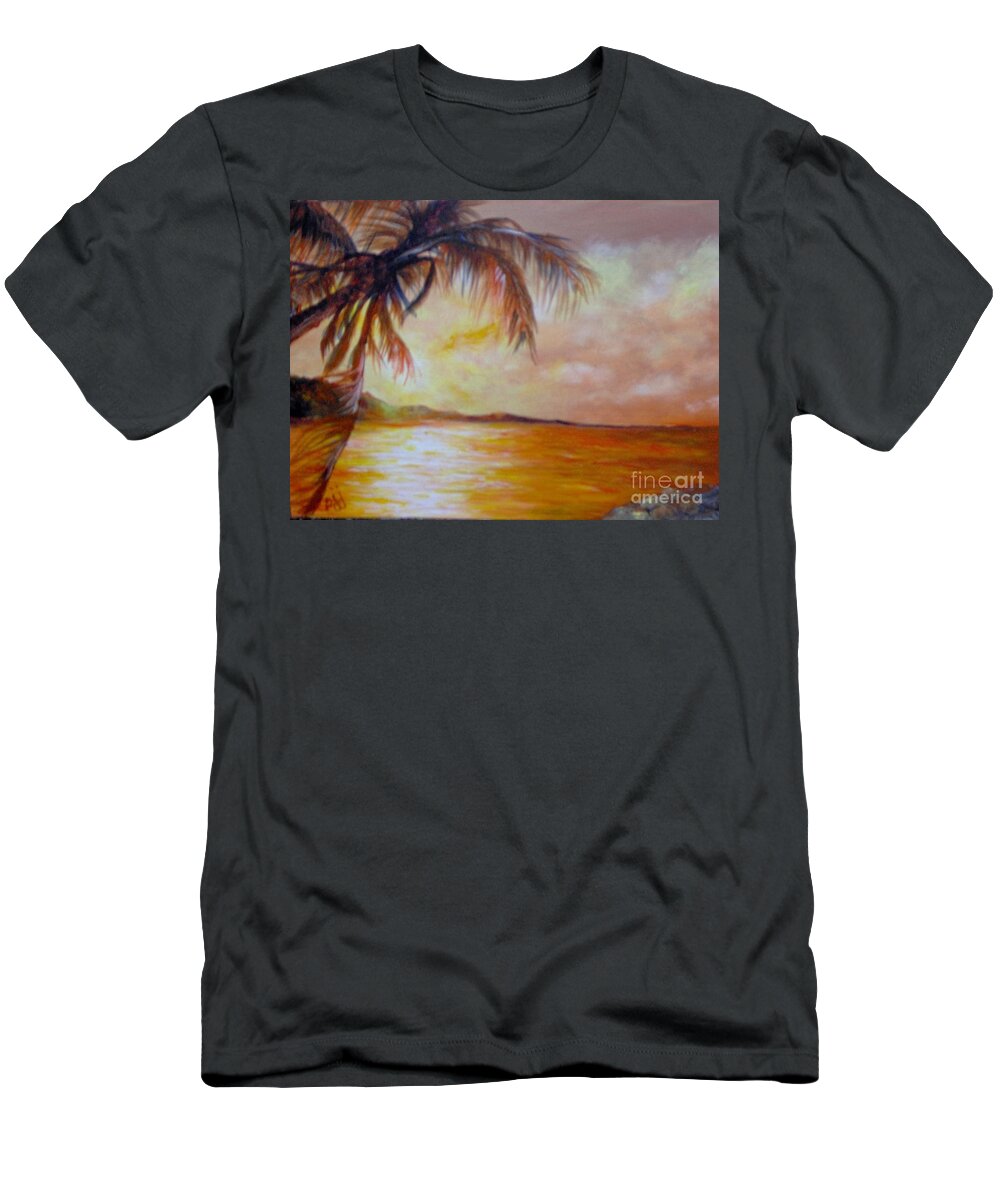 Caribbean T-Shirt featuring the painting Getaway by Saundra Johnson