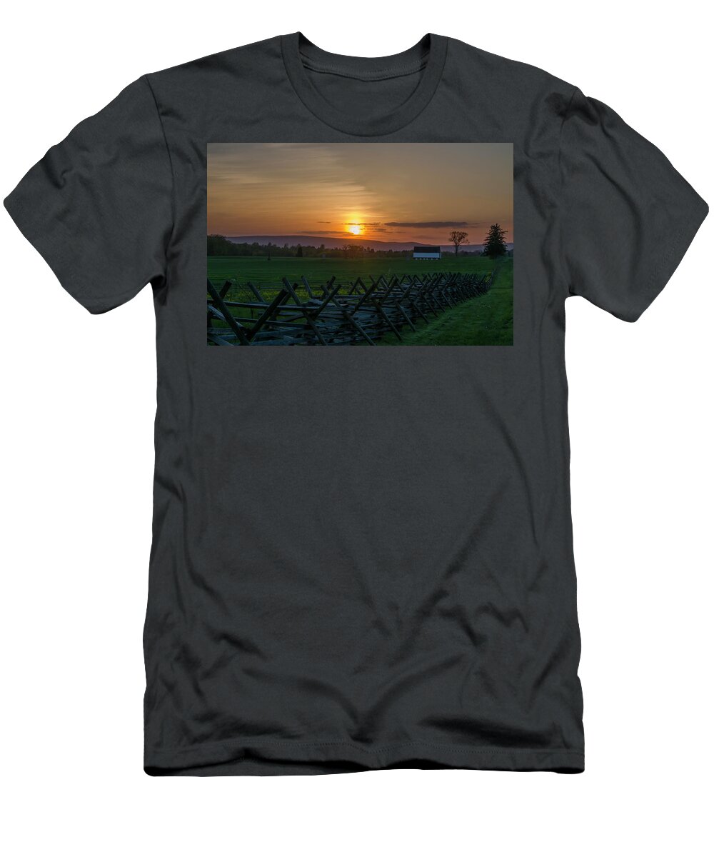 Gettysburg T-Shirt featuring the photograph Gettysburg at Sunset by Bill Cannon