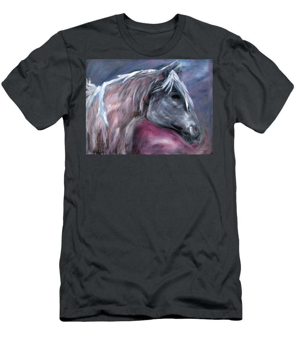 Katt Yanda T-Shirt featuring the painting Spirit Horse by Katt Yanda