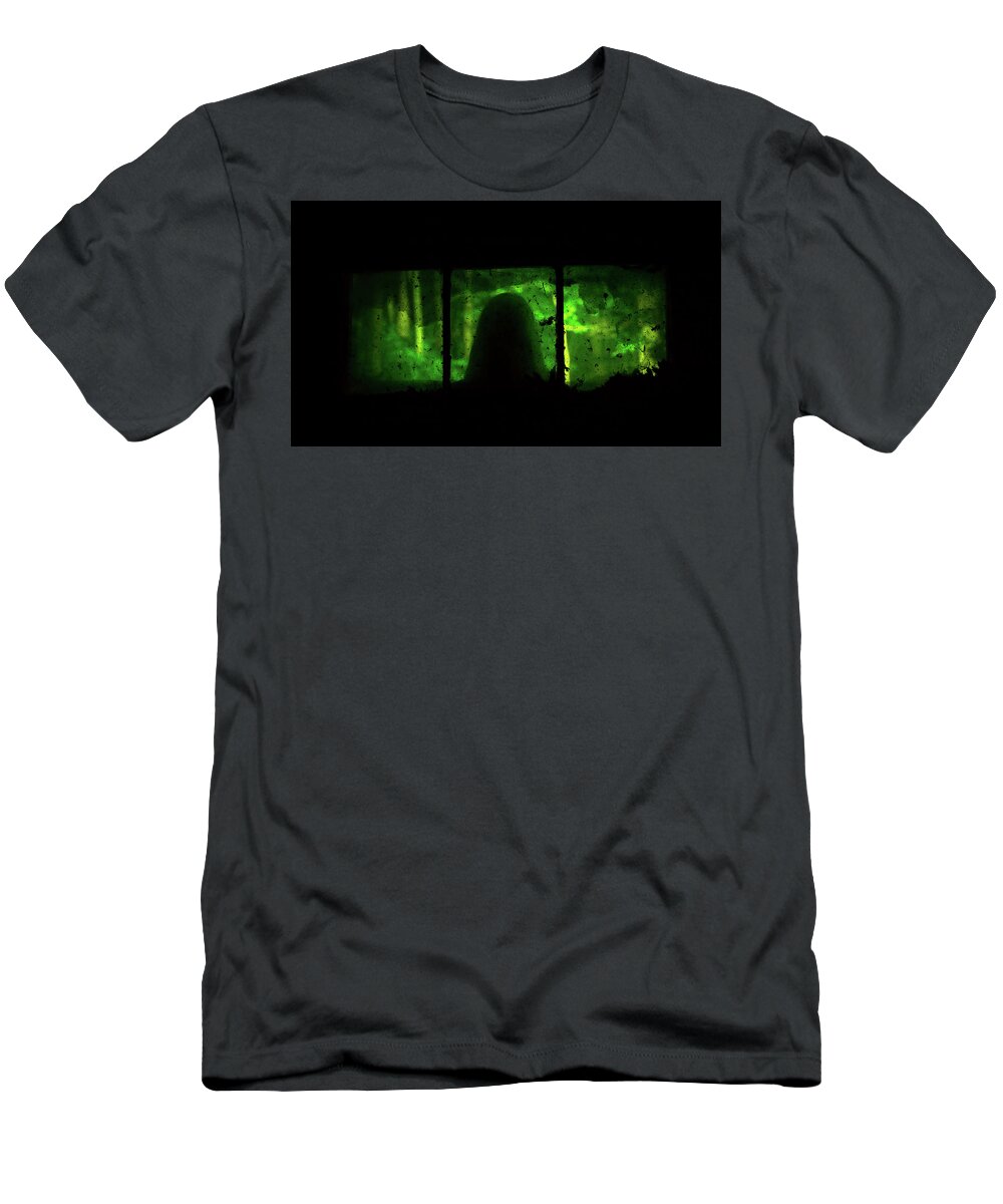 Ghost T-Shirt featuring the photograph Ghost In The Window No. 2 by Paul Thompson