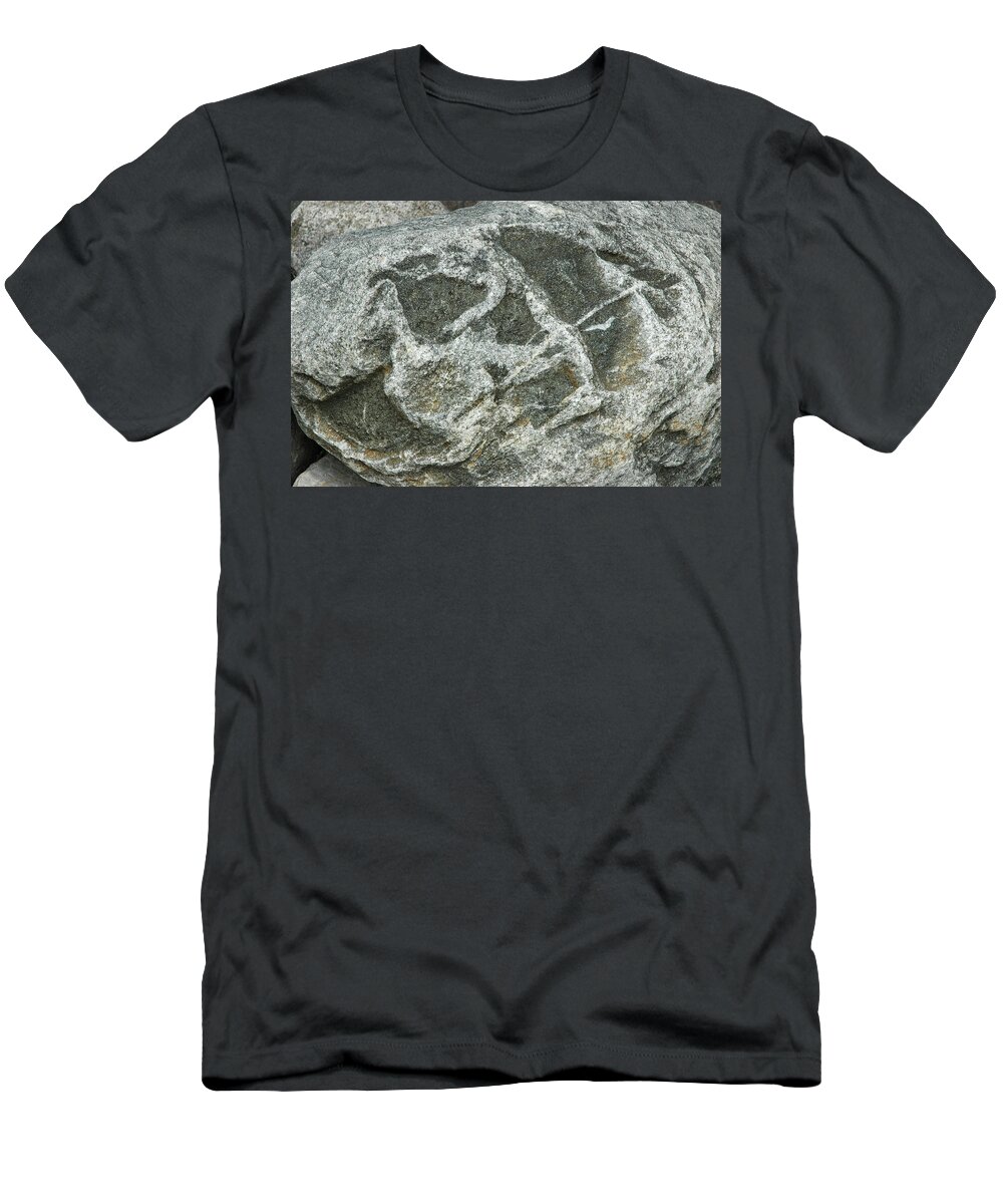 Usa T-Shirt featuring the photograph Glacier Rock Art by LeeAnn McLaneGoetz McLaneGoetzStudioLLCcom