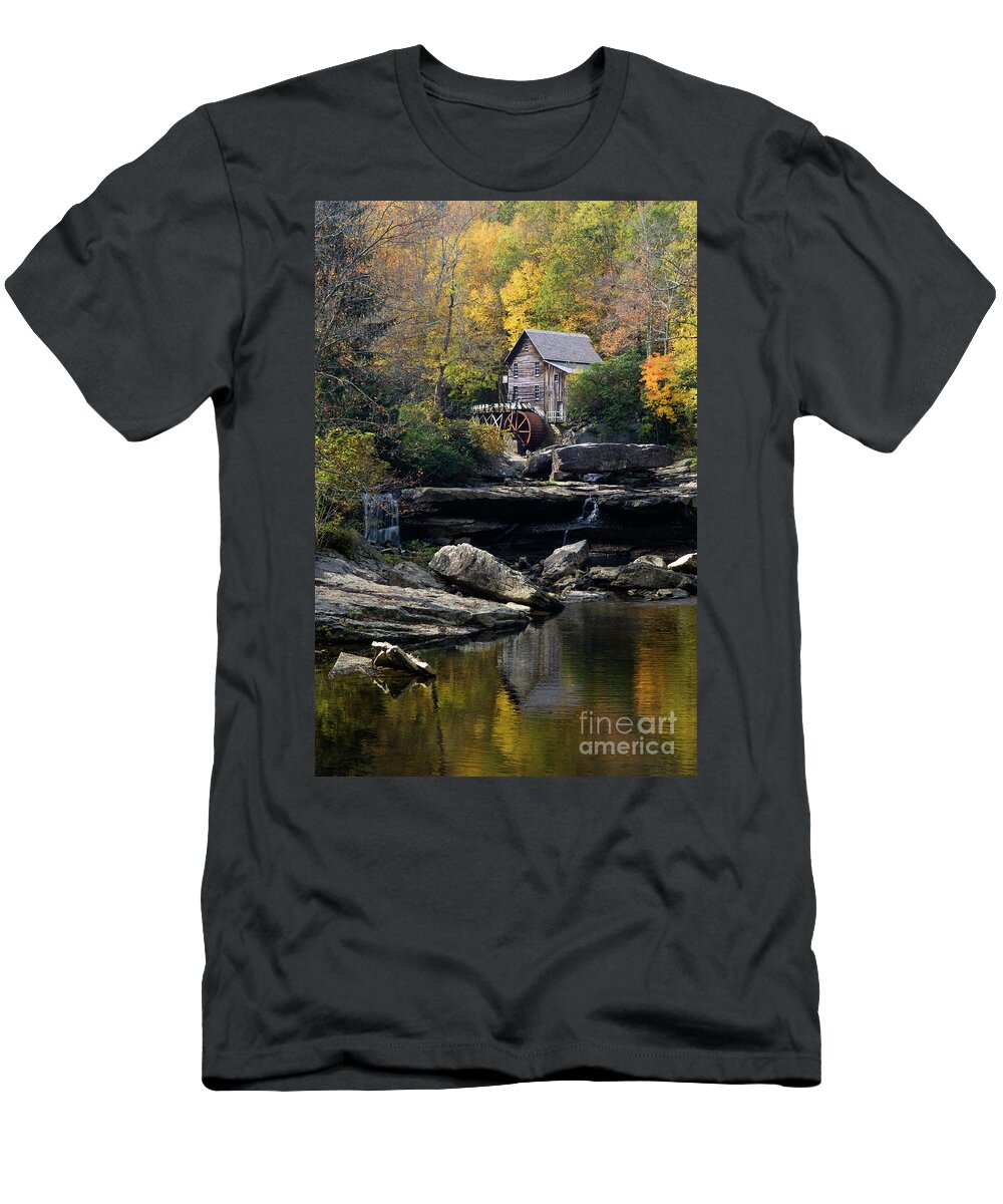 Glade T-Shirt featuring the photograph Glade Creek Grist Mill - D009975 by Daniel Dempster