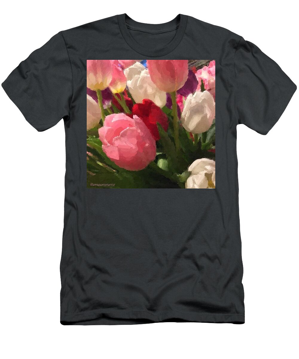 Art T-Shirt featuring the photograph Glazed Tulip Bouquet, An Original by Anna Porter