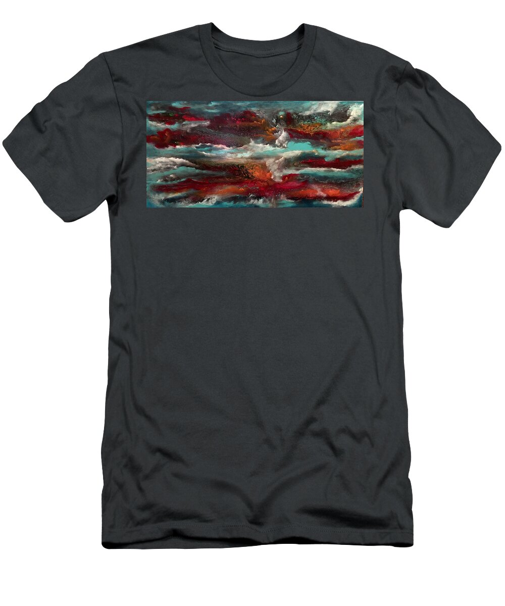 Abstract T-Shirt featuring the painting Gloaming by Soraya Silvestri