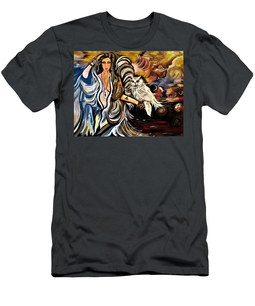 Sophia T-Shirt featuring the painting Goddess Sophia by Tracy McDurmon