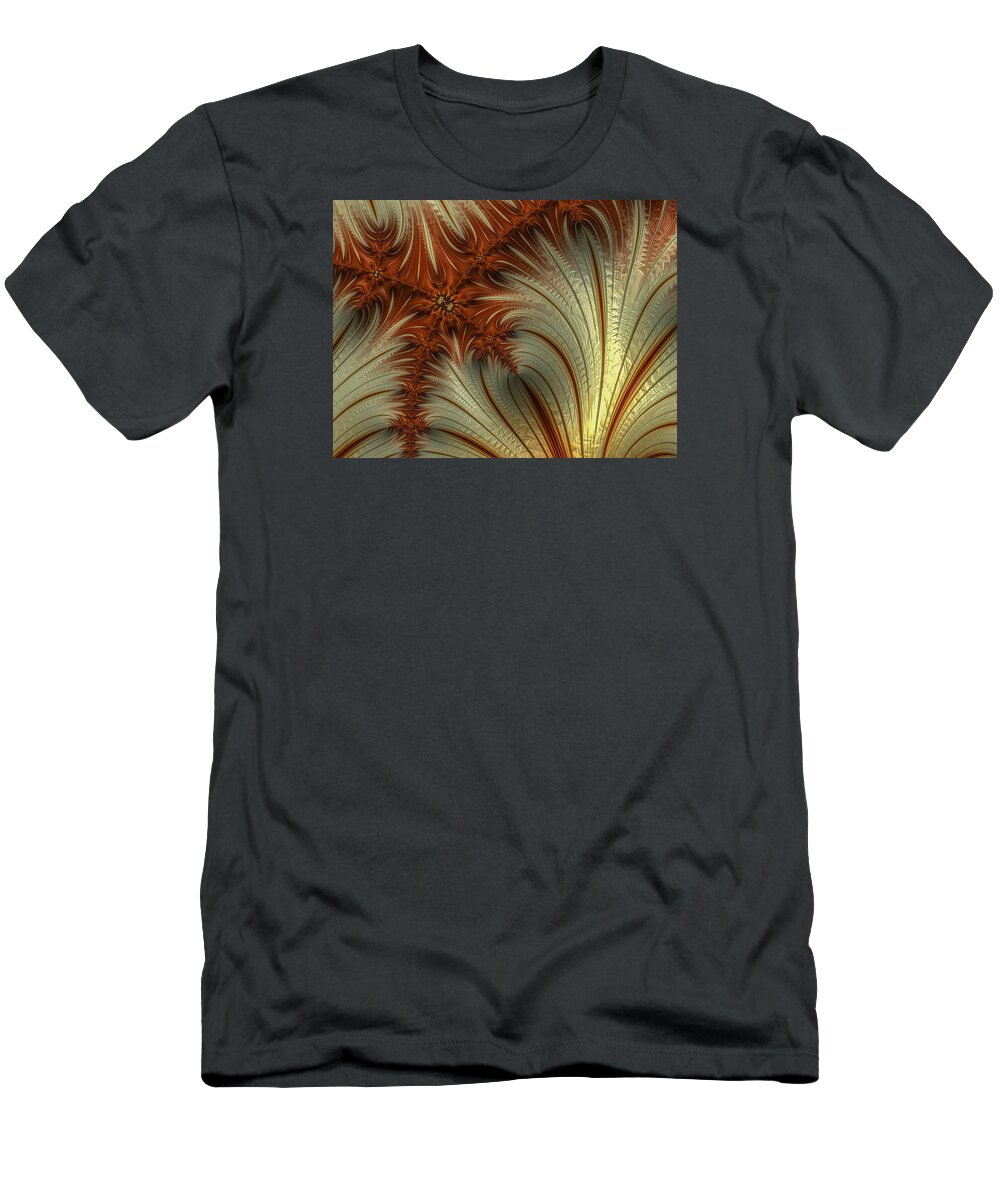 Fractal T-Shirt featuring the photograph Gold and Burnt Orange Fractal by Constance Sanders