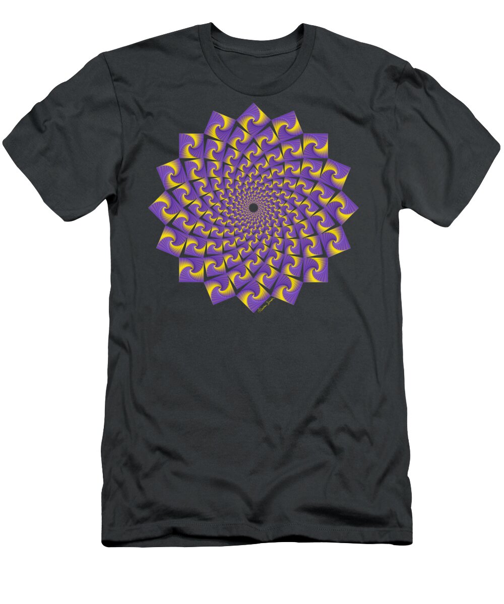 Sales T-Shirt featuring the digital art Gold and Purple Circle of Diamonds by Heather Schaefer