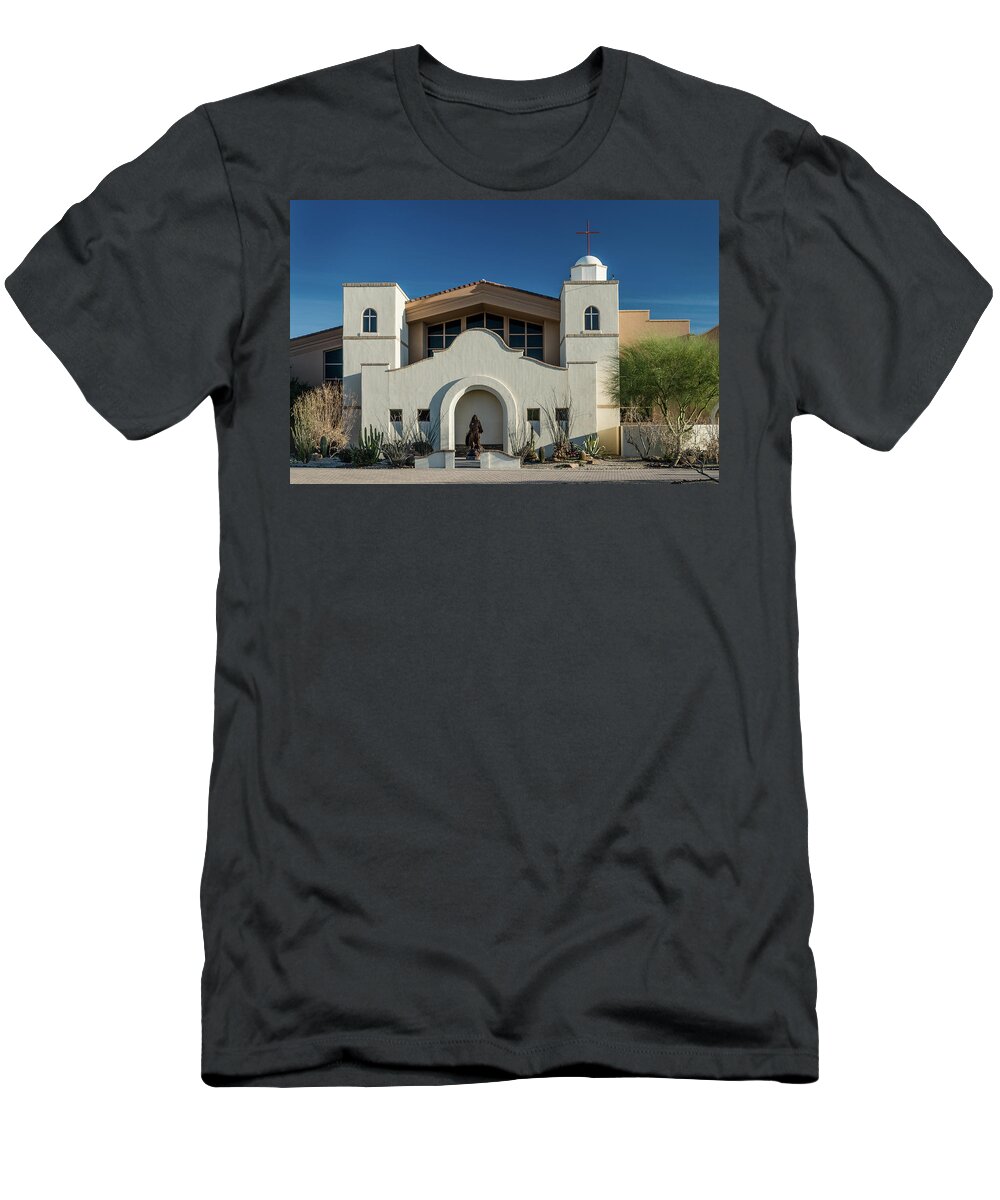 Superstition Mountains T-Shirt featuring the photograph Gold Canyon Church by Greg Nyquist