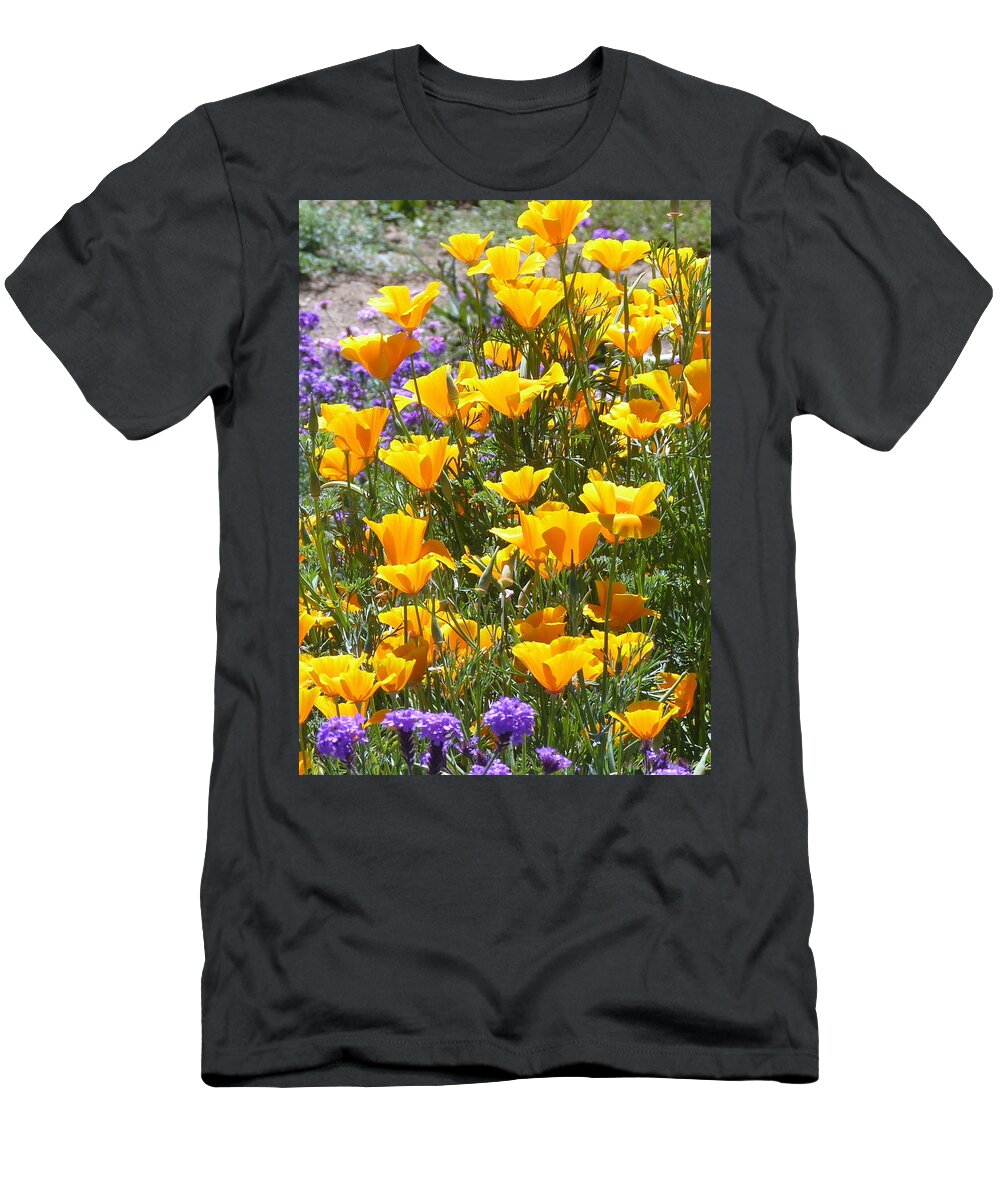 California Poppies T-Shirt featuring the photograph Golden California Poppies by Carla Parris