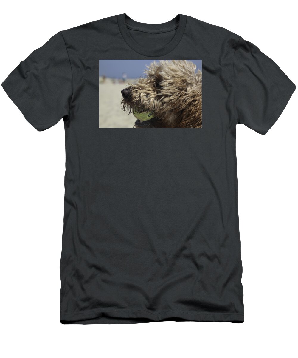 Dog T-Shirt featuring the photograph Golden Doodle and His Ball by Madeline Ellis