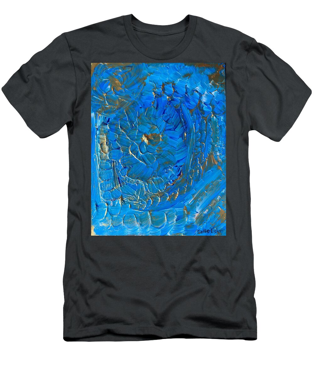 Acrylic T-Shirt featuring the painting Golden Flowers by Dottie Visker