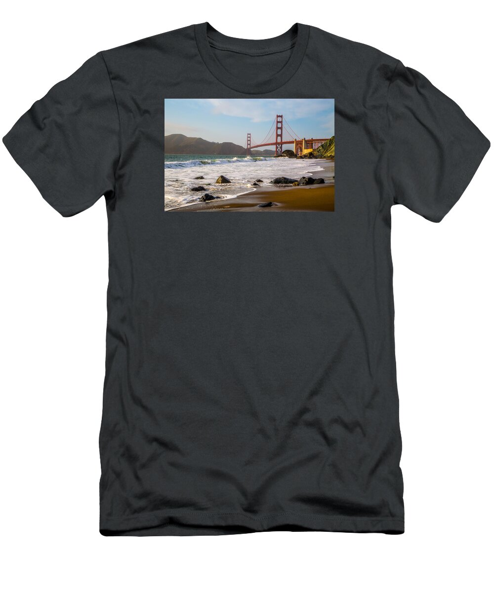 Golden Gate Bridge T-Shirt featuring the photograph Golden Gate Bridge by Lev Kaytsner