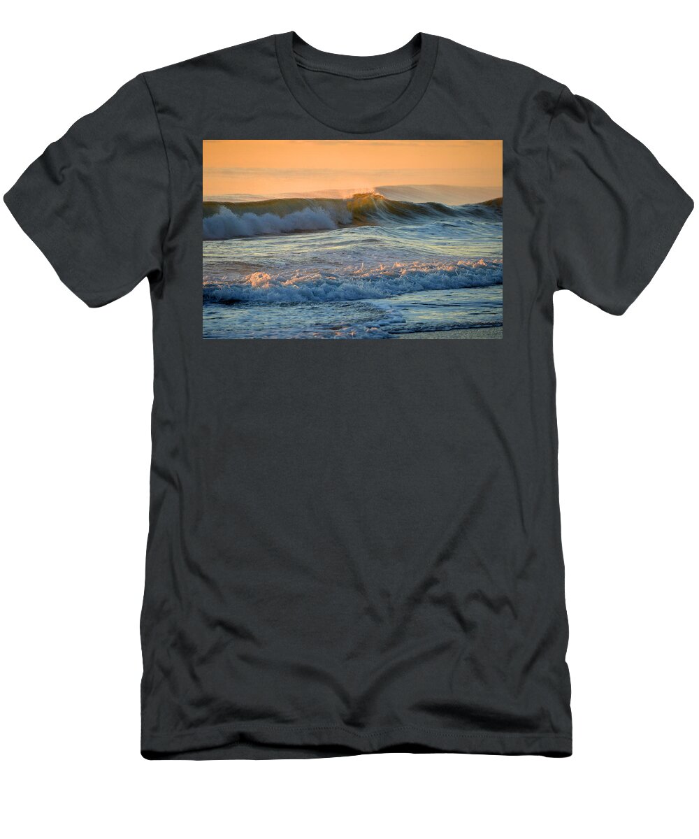 Ocean T-Shirt featuring the photograph Golden Ocean Mist by Dianne Cowen Cape Cod Photography